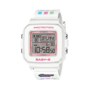 Casio G-Shock Baby G Le Superchicche BGD-10KPP-7ER - cinturino e cassa bianchi - quadrante digitale rosa con cuore